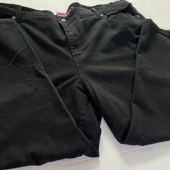 Gloria Vanderbuilt Womens Black Stretch Straight Leg Jeans Size 24 Western Biker - Picture 9 of 9